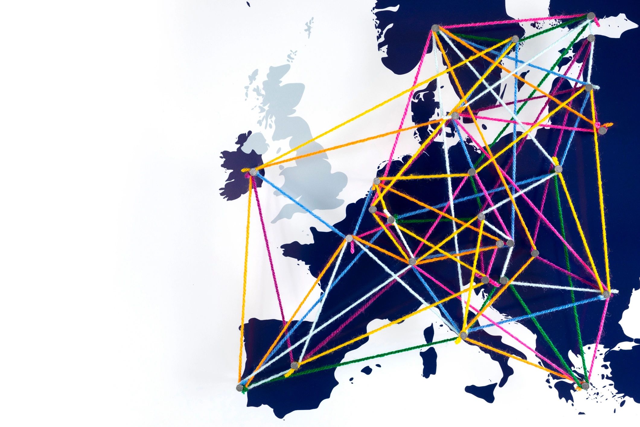 Conceptual antique map and connections suggesting historical investigation
